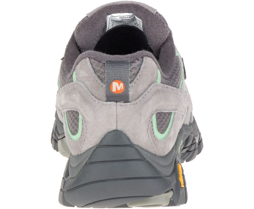 Merrell Hiking Shoes Grey/Mint - Moab 2 Waterproof - Womens 48WXBZALQ